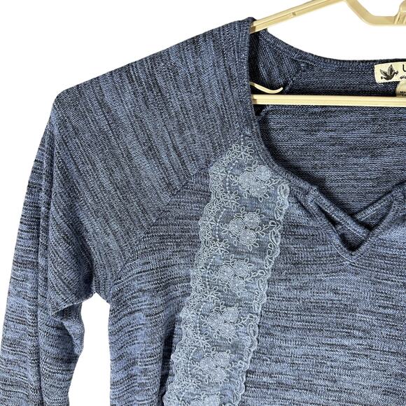 Unity Tunic Blouse Women XL Blue Bohemian Boho Lightweight Artsy Fairy - Picture 4 of 10